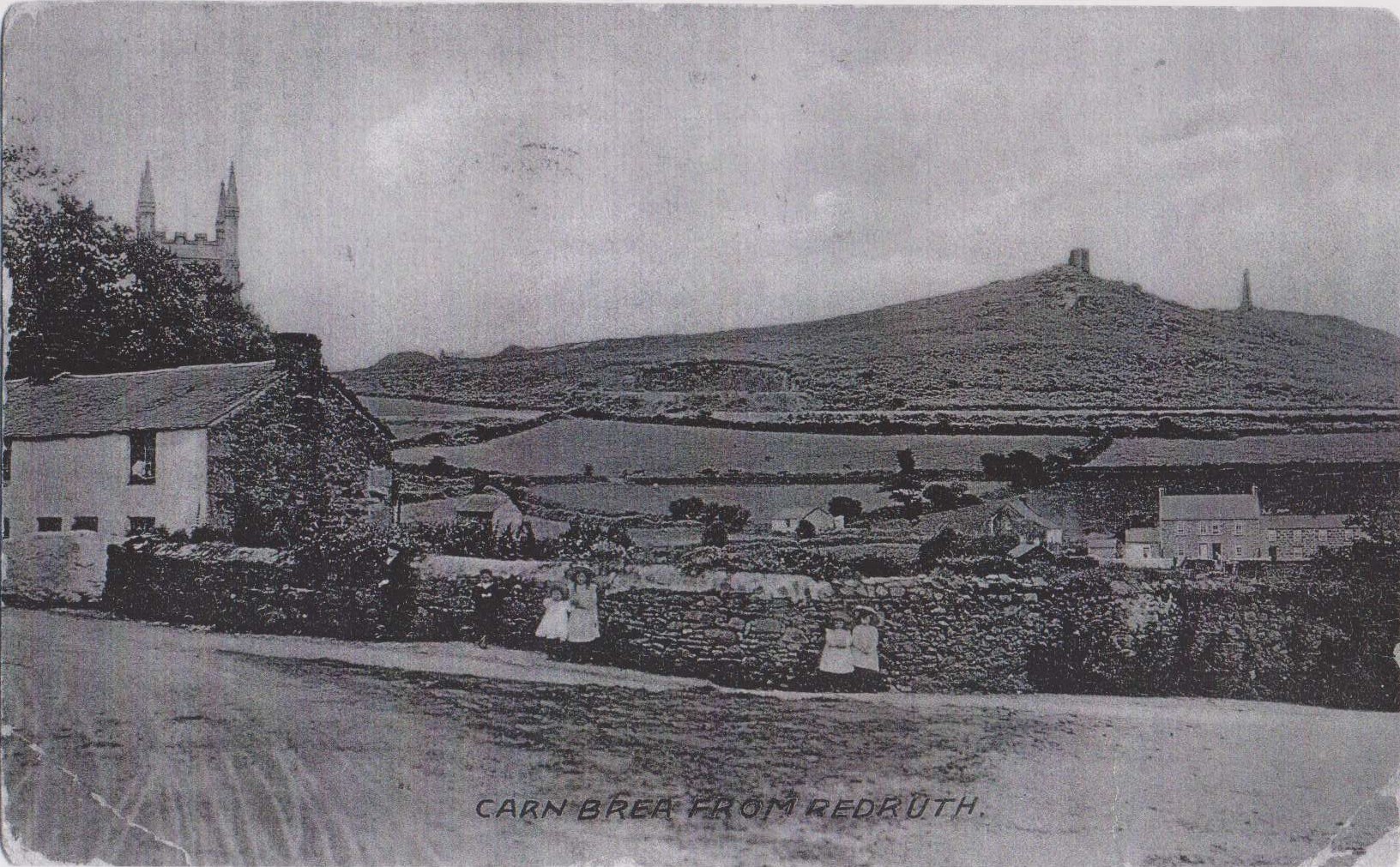 carn brea hill in summer